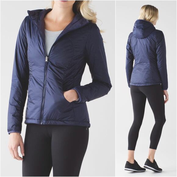 LULULEMON Layer Up Reversible Jacket in Deep Indigo/Greyvy Size 4 *flawed* - Picture 1 of 9